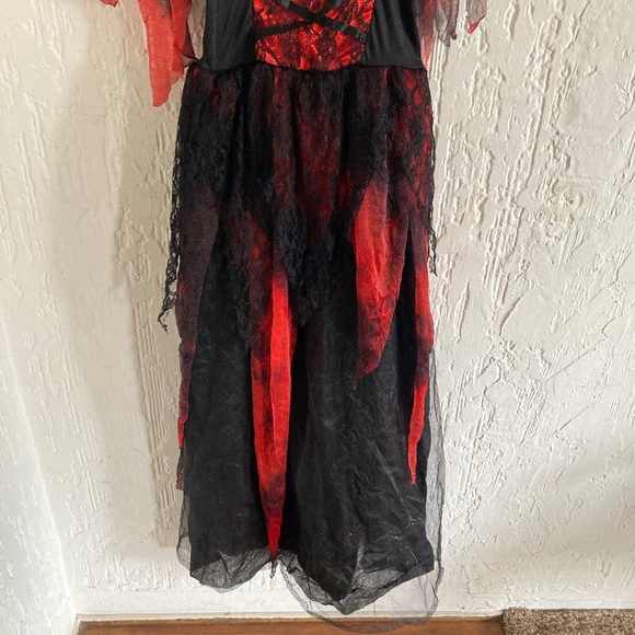 Halloween Black And Red Witch Costume Dress Size Large Size 10 / 12 - Picture 3 of 8